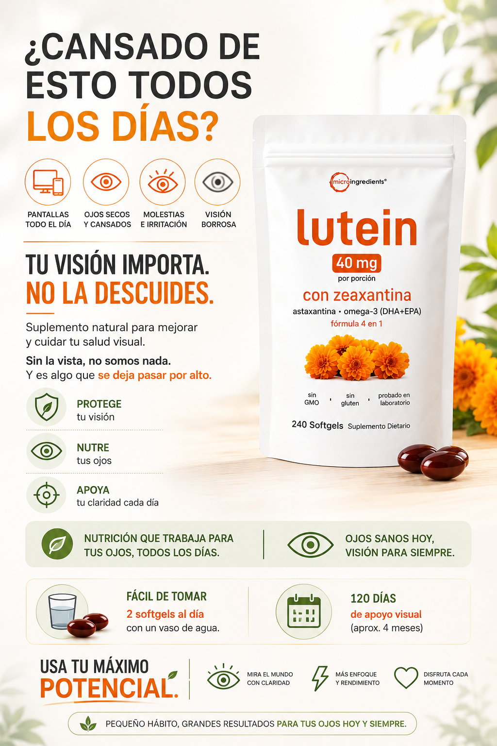 Luteína + Zeaxantina – Apoyo Visual Diario