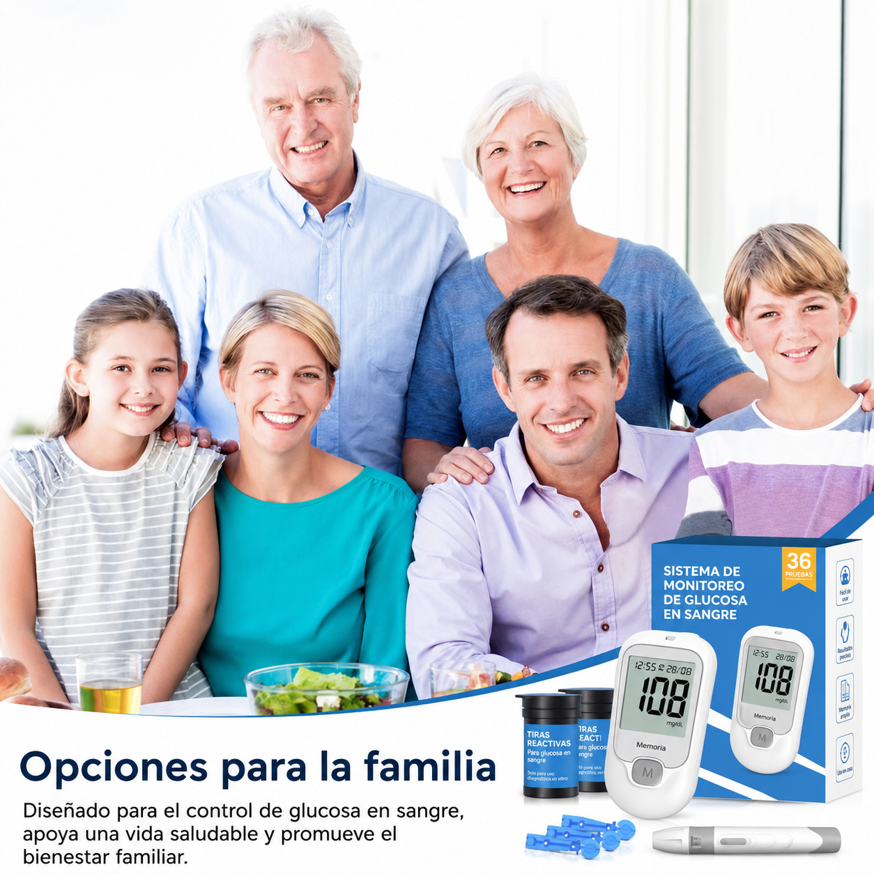 GlucoCheck Kit - Glucómetro Digital