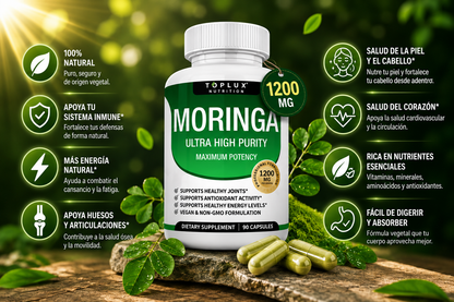 Moringa 1200mg Superalimento Verde en Cápsulas