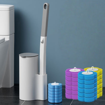 BañoClean™ Cepillo para inodoro con cabezales desechables - Limpieza profunda sin contacto